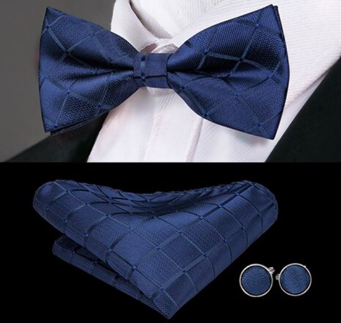 SET CORBATÍN SEDA LUXHER PAÑUELO Y COLLERAS LUJO HI-TIE COLORES - 1