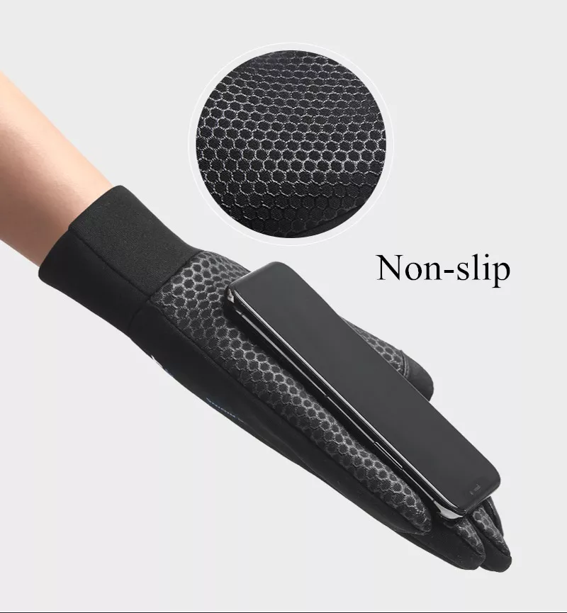 GUANTES FIBRA LUXHER NEGRO CÁLIDOS MICRO ANTIDESLIZANTES TÁCTIL MOD. SPORT - 3