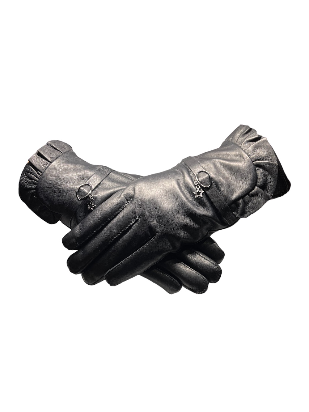 GUANTES CUERO LUXHER STAR NEGRO INVIERNO MUJER PIEL OVEJA MOD. - 1