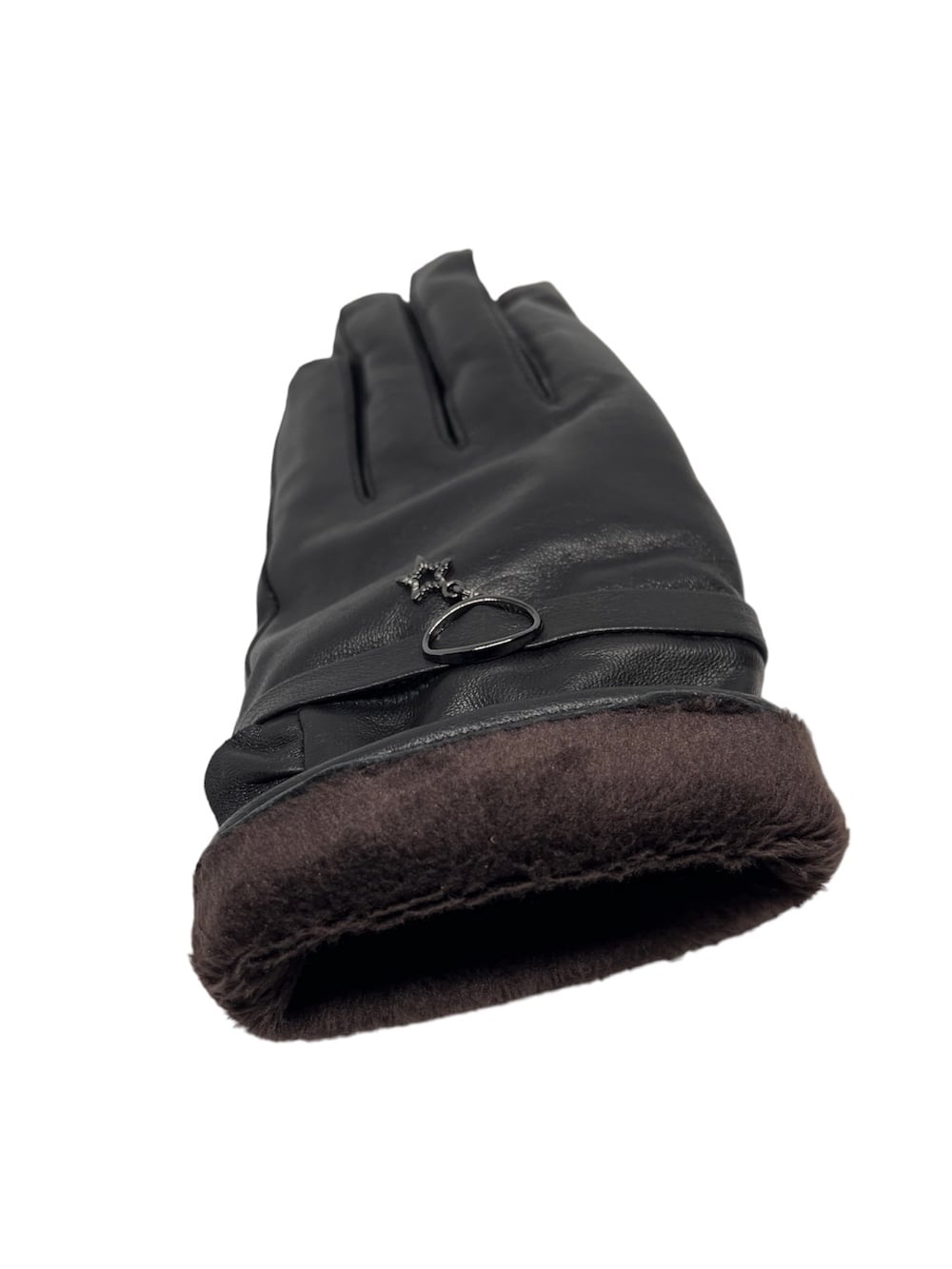 GUANTES CUERO LUXHER STAR NEGRO INVIERNO MUJER PIEL OVEJA MOD. - 4