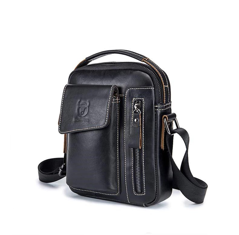 BOLSO/BANDOLERA HOMBRE CUERO GENUINO BULL CAPTAIN MOD CIERRE - 1