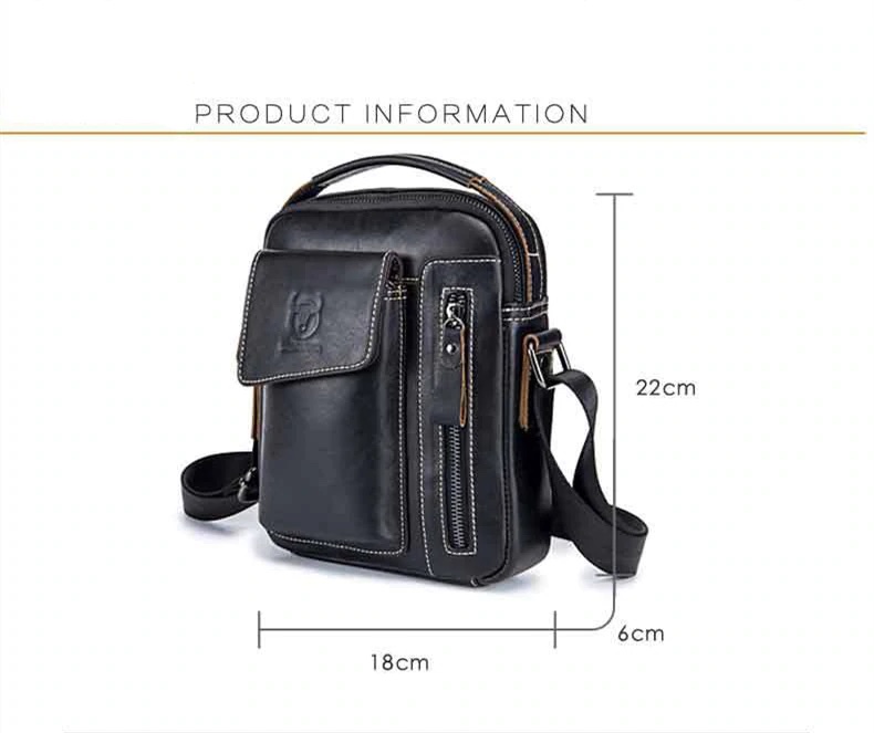 BOLSO/BANDOLERA HOMBRE CUERO GENUINO BULL CAPTAIN MOD CIERRE - 7