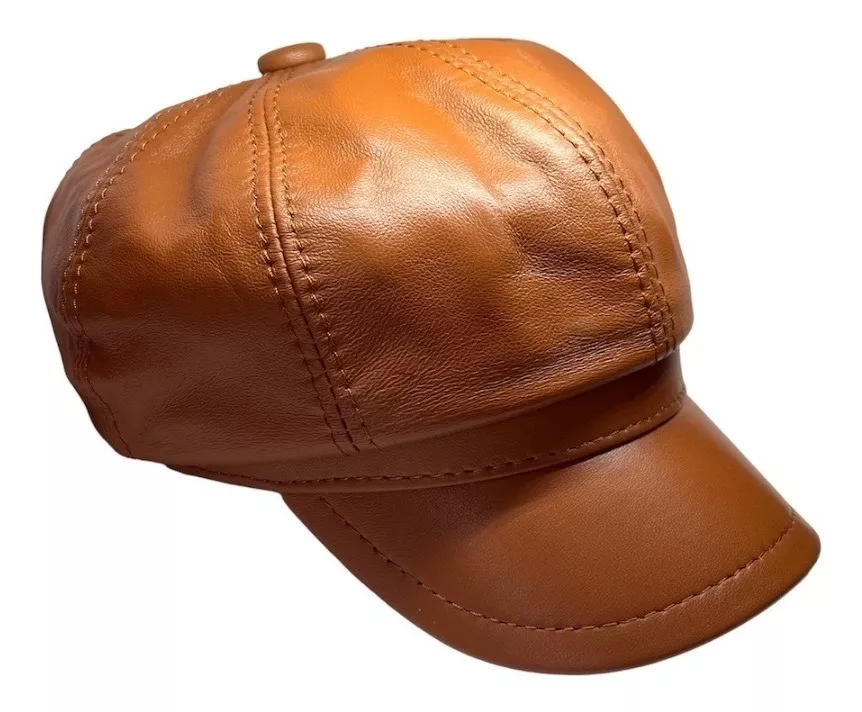 Sombrero Tipo Boina Newsboy Para Mujer - Cuero PU, Ala Ancha, 8 Paneles, Talla única (54-60 Cm), Estilo Vintage