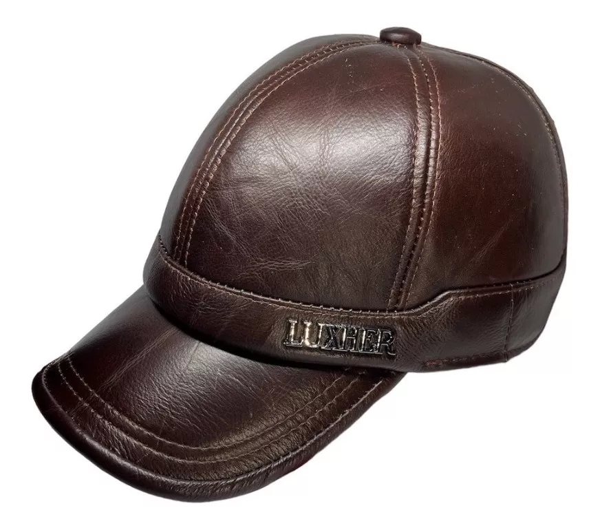 GORRA CUERO LUXHER NEGRO JOCKEY GENUINO LUJO OREJERAS MOD. TORONTO - 1