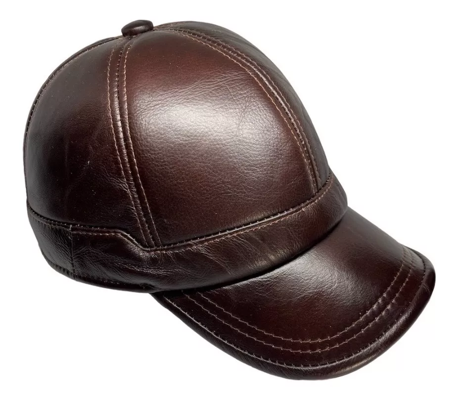 GORRA CUERO LUXHER NEGRO JOCKEY GENUINO LUJO OREJERAS MOD. TORONTO - 2