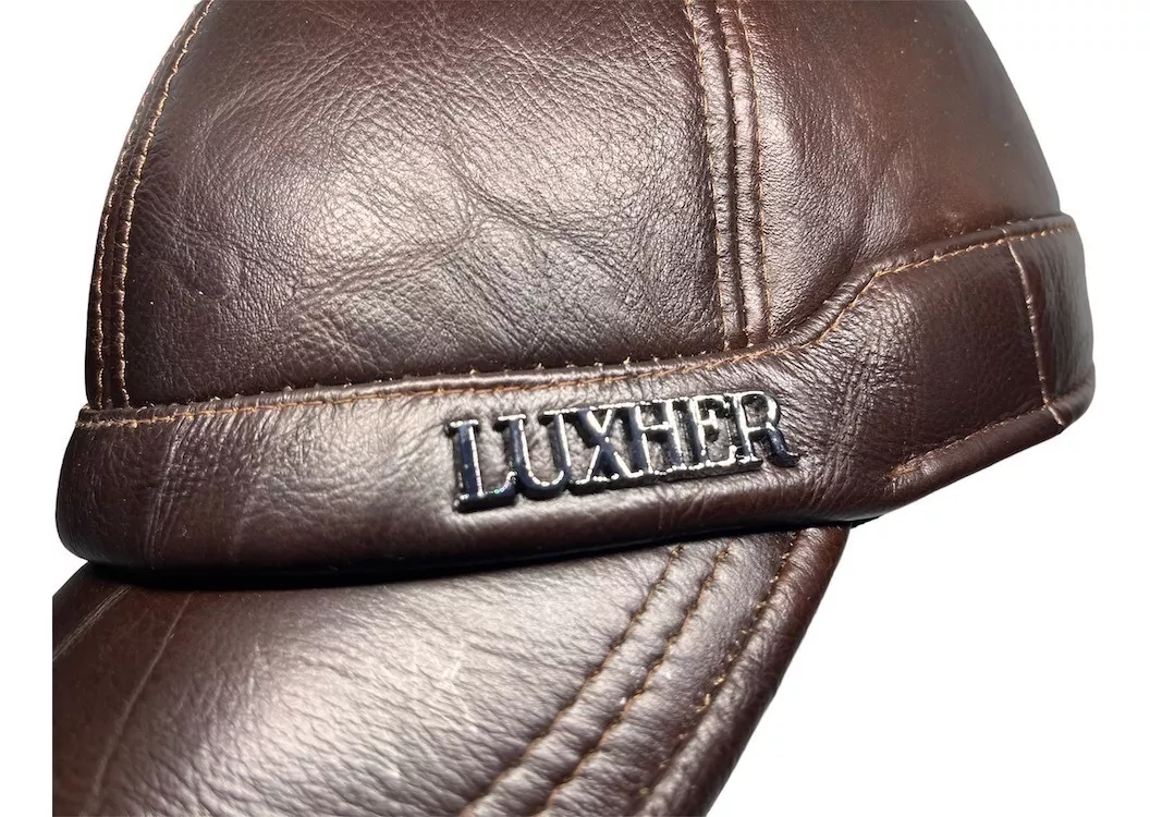 GORRA CUERO LUXHER NEGRO JOCKEY GENUINO LUJO OREJERAS MOD. TORONTO - 3