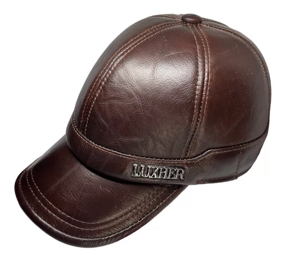 GORRA CUERO LUXHER NEGRO JOCKEY GENUINO LUJO OREJERAS MOD. TORONTO - 5