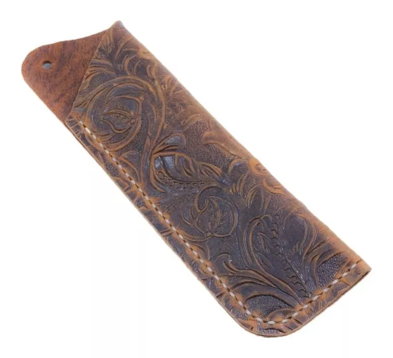 PORTA LÁPICES LUXHER ARTESANAL CON DISEÑO CUERO GENUINO MOD. FOLK - 1