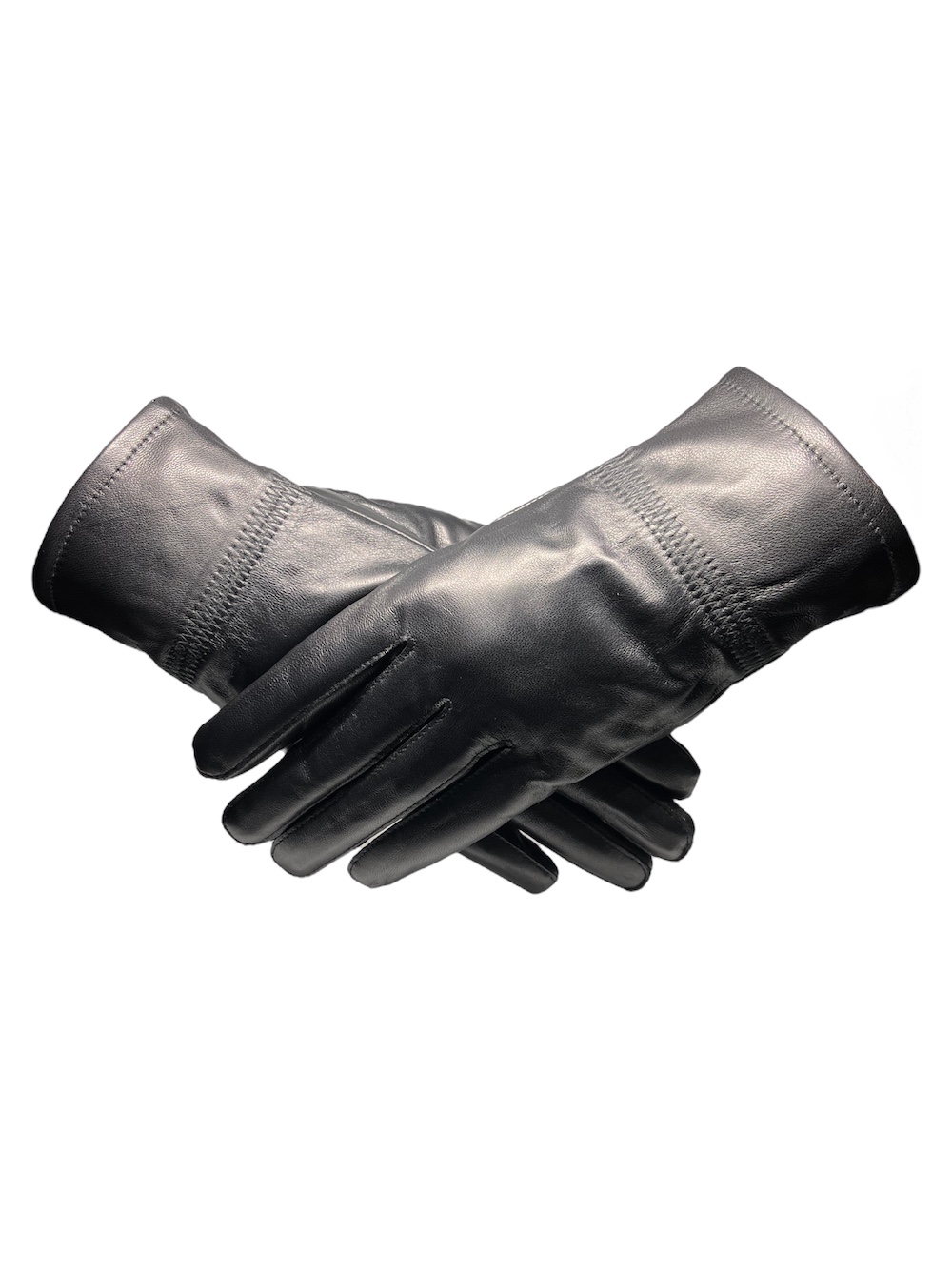 GUANTES CUERO LUXHER RUBBER NEGRO INVIERNO MUJER PIEL OVEJA MOD. - 1