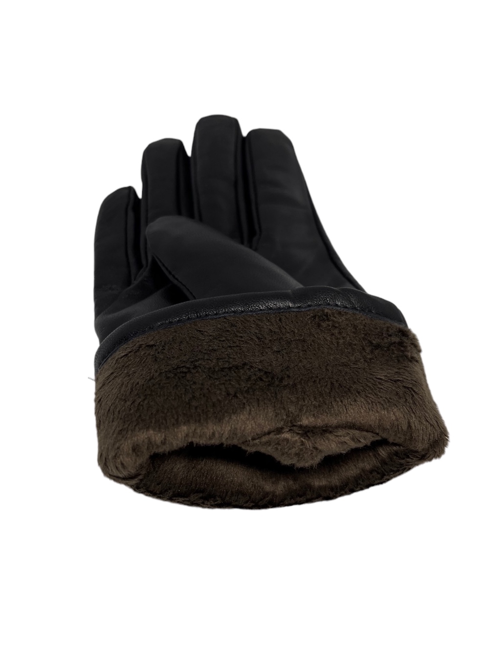 GUANTES CUERO LUXHER RUBBER NEGRO INVIERNO MUJER PIEL OVEJA MOD. - 4