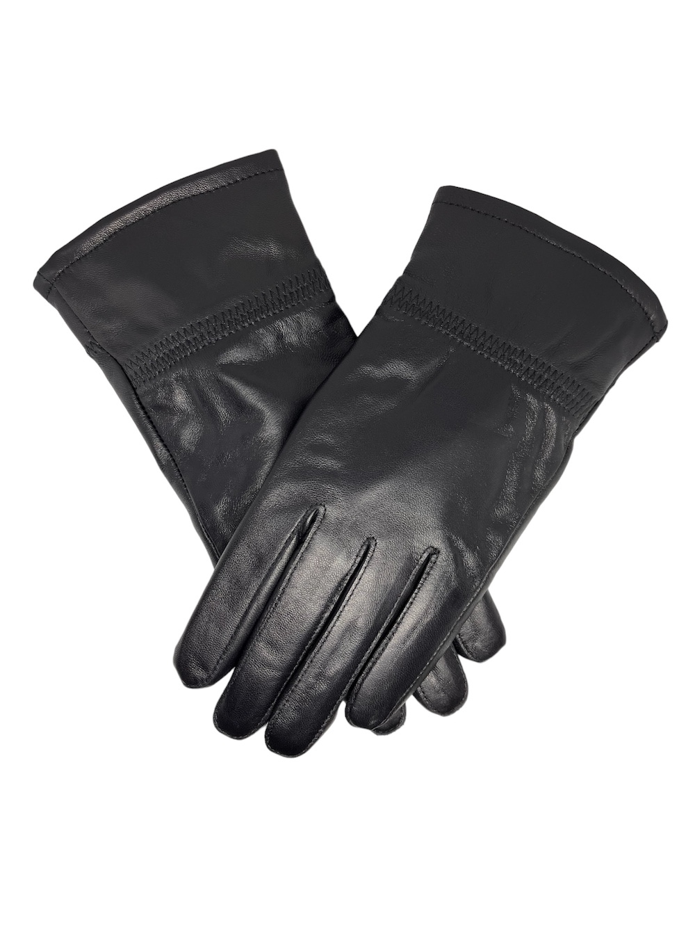 GUANTES CUERO LUXHER RUBBER NEGRO INVIERNO MUJER PIEL OVEJA MOD. - 7