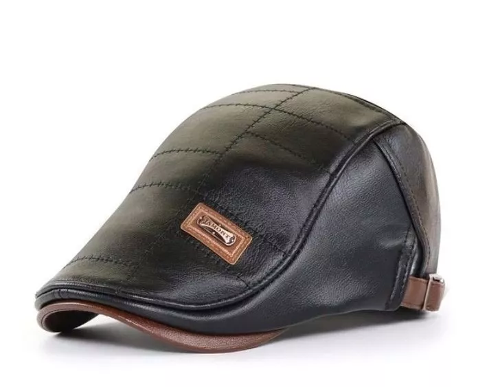 GORRA CUERO LUXHER BOINA HOMBRE AJUSTABLE PU JAMONT MOD. EURO - 4