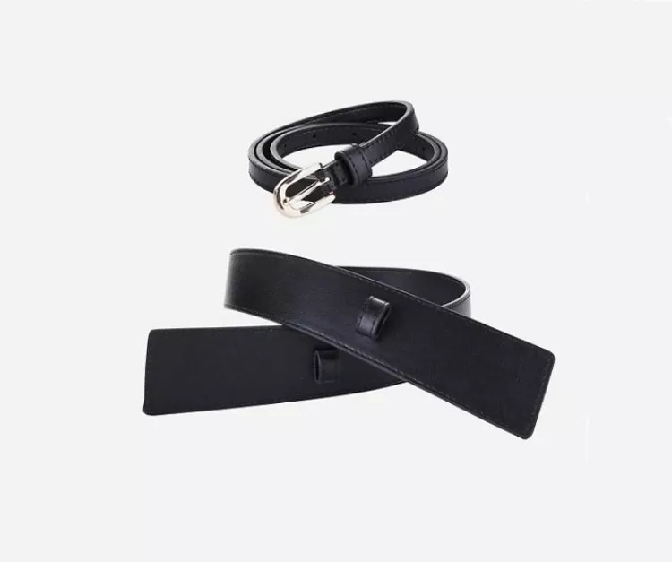 CINTURÓN CUERO LUXHER NEGRO ANCHO MUJER GENUINO COOLERFIRE MOD. MIDDLE - 3