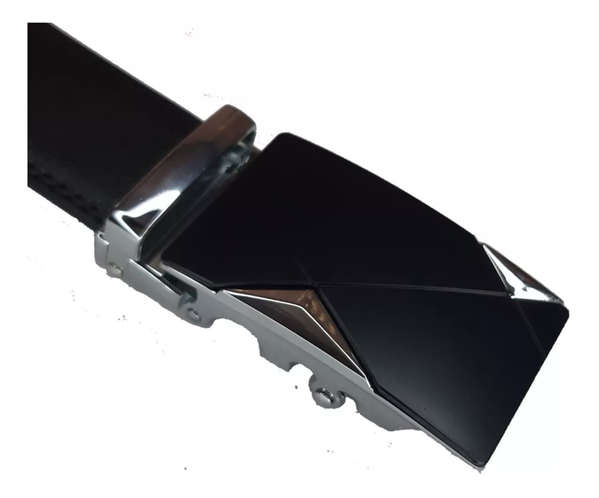 CINTURÓN CUERO LUXHER NEGRO HEBILLA AUTOMÁTICA (AJUSTABLE) MARCA LFMB - 2