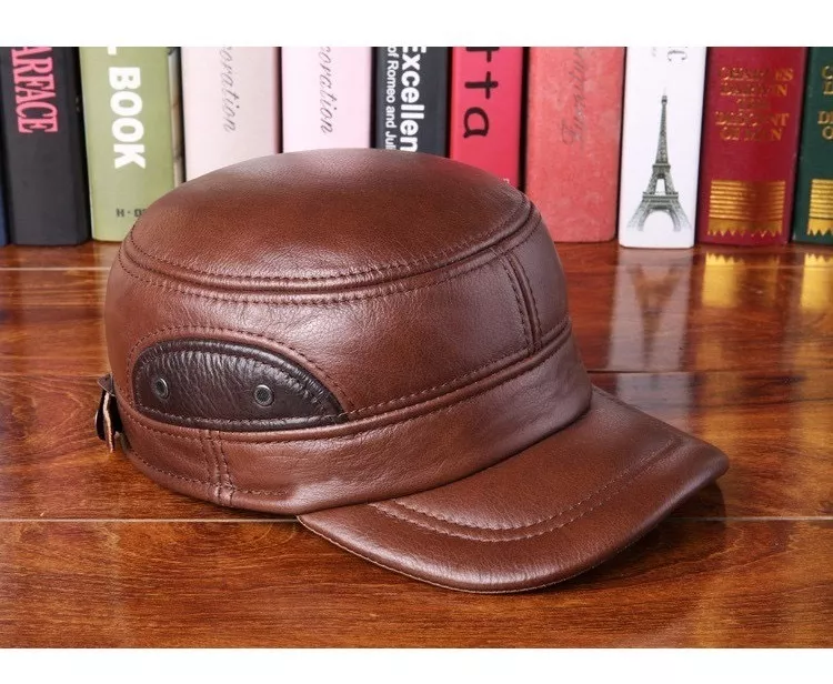 GORRO CUERO LUXHER JOCKEY GENUINO LUJO ESTILO MILITAR MOD. TWOL - 2