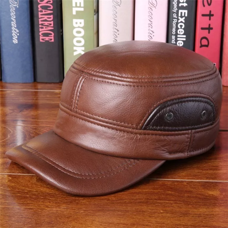 GORRO CUERO LUXHER JOCKEY GENUINO LUJO ESTILO MILITAR MOD. TWOL - 3