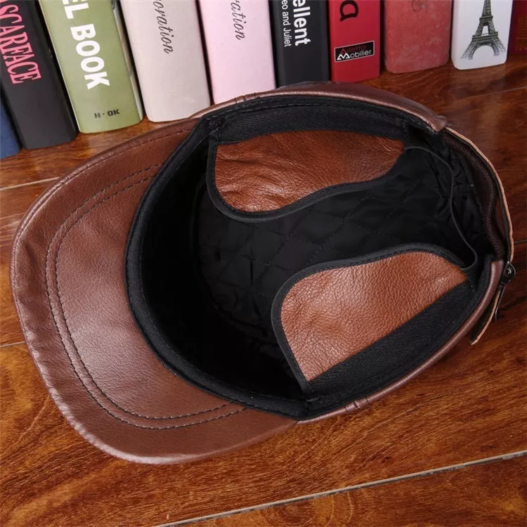 GORRO CUERO LUXHER JOCKEY GENUINO LUJO ESTILO MILITAR MOD. TWOL - 4