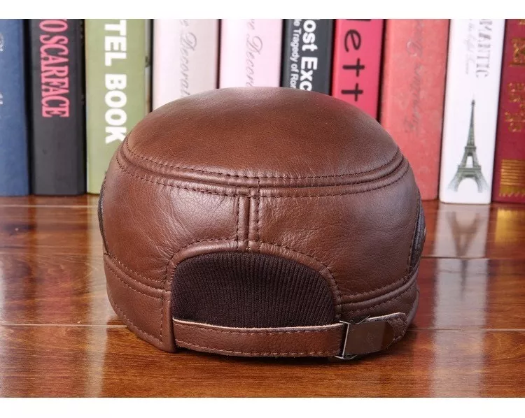 GORRO CUERO LUXHER JOCKEY GENUINO LUJO ESTILO MILITAR MOD. TWOL - 5