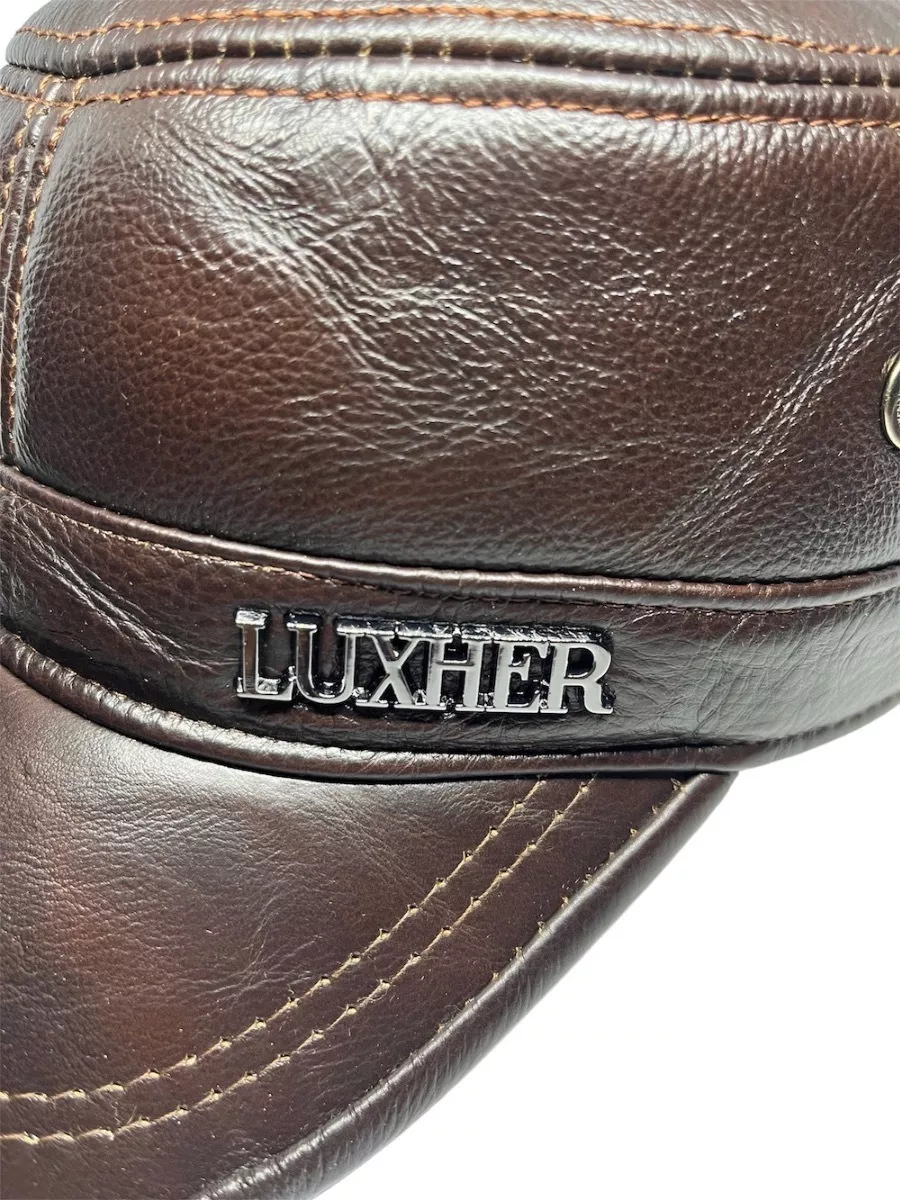 GORRA CUERO LUXHER NEGRO JOCKEY GENUINO LUJO MILITAR MOD. ZÚRICH - 3