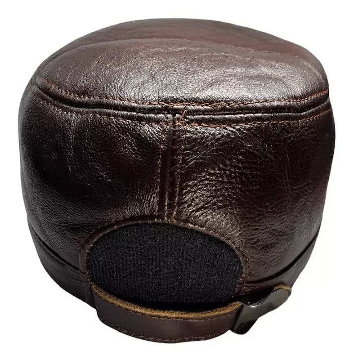 GORRA CUERO LUXHER NEGRO JOCKEY GENUINO LUJO MILITAR MOD. ZÚRICH - 5