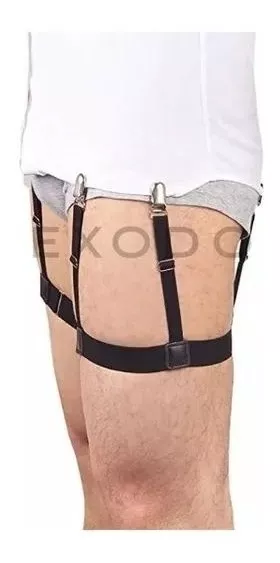 SUSPENSOR LUXHER NEGRO SUJETADOR CAMISA UNISEX BROCHES METÁLICOS - 2