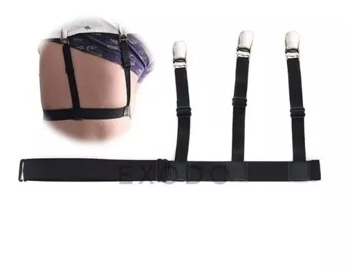 SUSPENSOR LUXHER NEGRO SUJETADOR CAMISA UNISEX BROCHES METÁLICOS - 3
