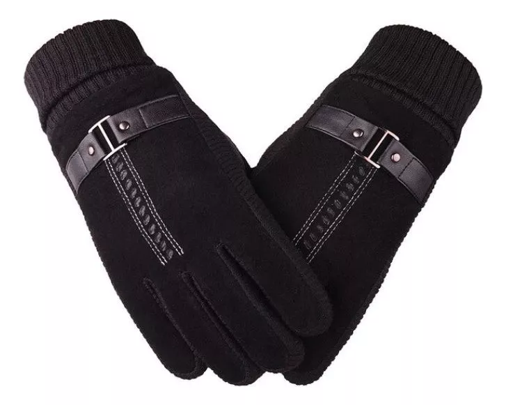 GUANTES PIEL LUXHER NEGRO HOMBRE INVIERNO CERDO LASPEZIA MOD. TYRON - 1