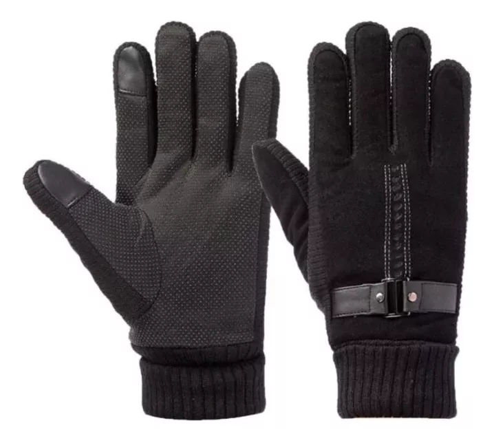 GUANTES PIEL LUXHER NEGRO HOMBRE INVIERNO CERDO LASPEZIA MOD. TYRON - 2
