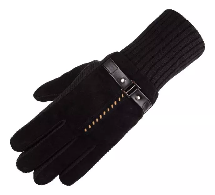 GUANTES PIEL LUXHER NEGRO HOMBRE INVIERNO CERDO LASPEZIA MOD. TYRON - 4