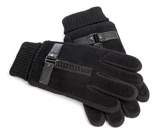 GUANTES PIEL LUXHER NEGRO HOMBRE INVIERNO CERDO LASPEZIA MOD. TYRON - 5