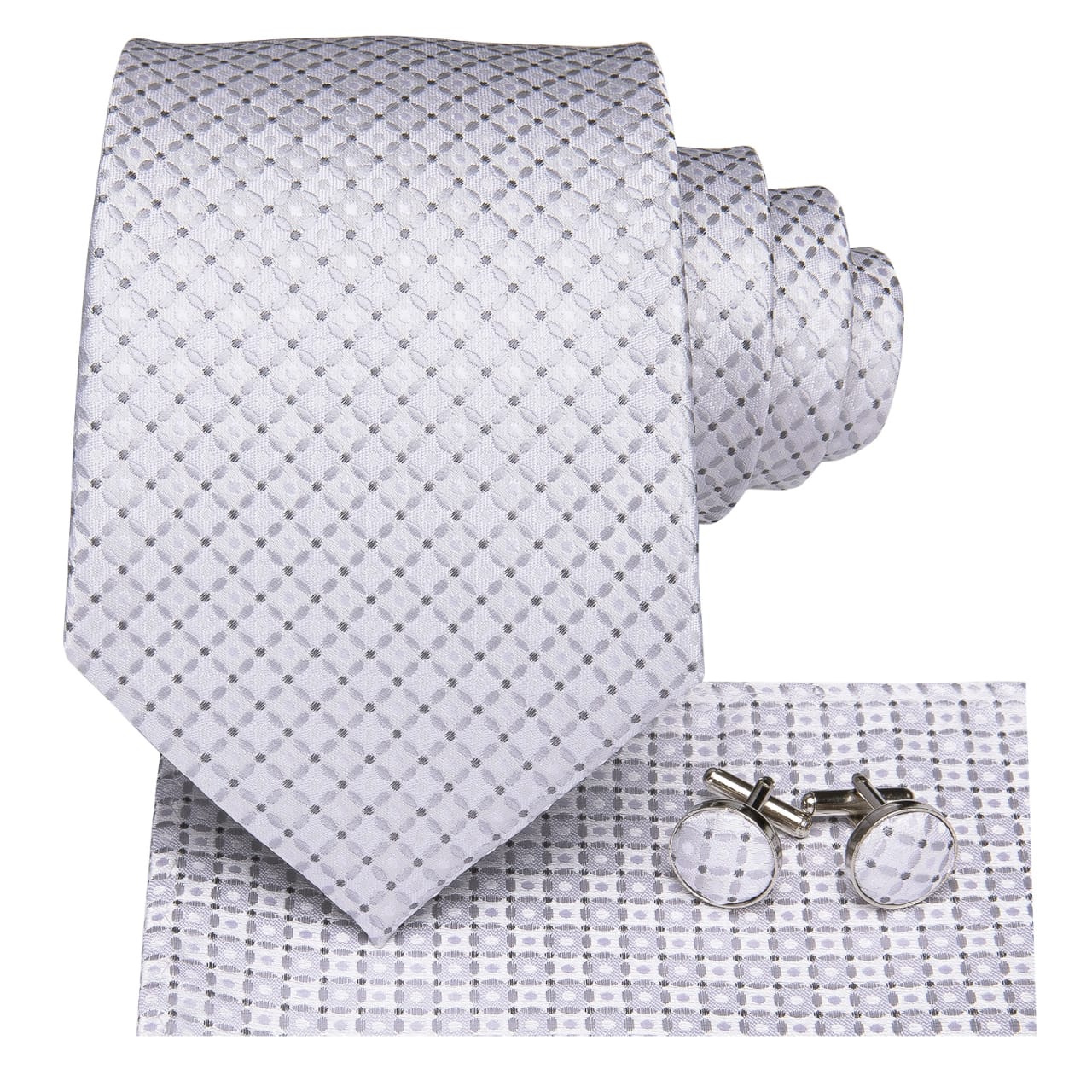 SET CORBATA SEDA LUXHER PAÑUELO Y COLLERAS LUJO HI-TIE MOD PATRON - 2