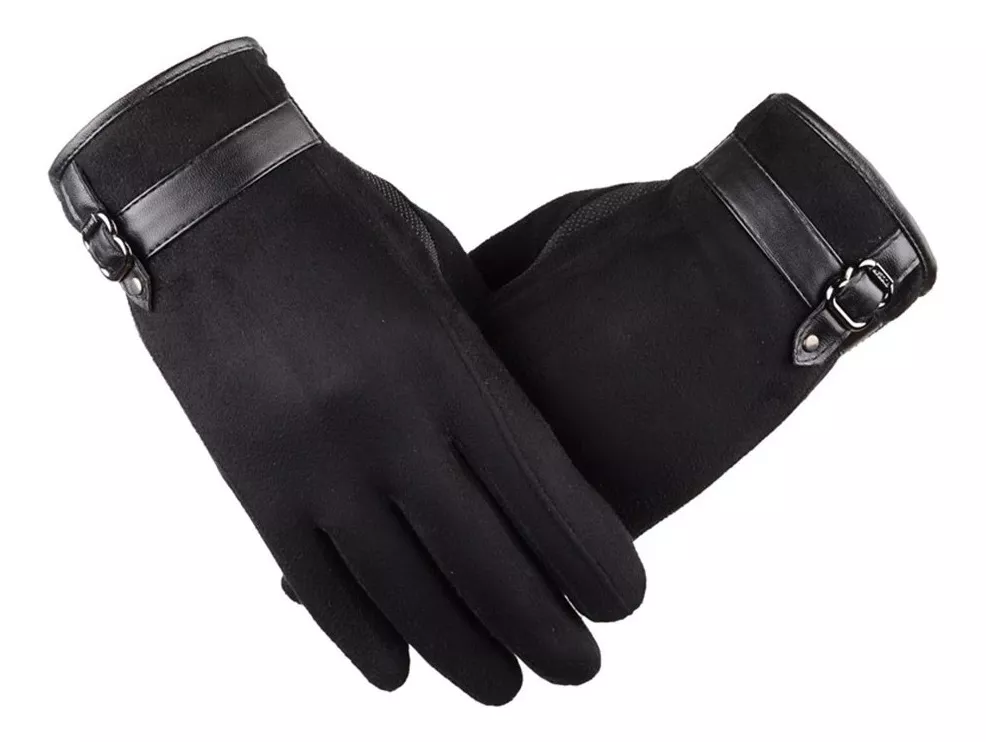 GUANTES TERCIOPELO LUXHER AZUL HOMBRE INVIERNO LASPEZIA MOD. FINES - 4