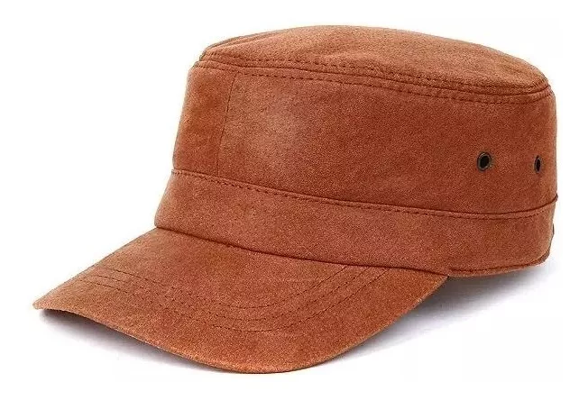 GORRA CUERO LUXHER NEGRO JOCKEY GENUINO PIEL OVEJA MOD. SMOOTH - 1