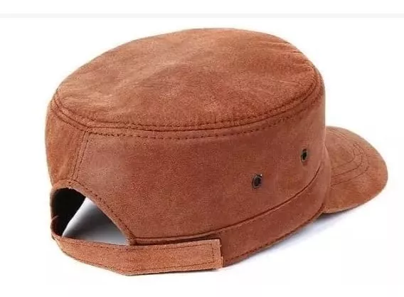 GORRA CUERO LUXHER NEGRO JOCKEY GENUINO PIEL OVEJA MOD. SMOOTH - 2