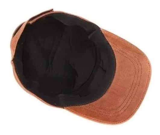 GORRA CUERO LUXHER NEGRO JOCKEY GENUINO PIEL OVEJA MOD. SMOOTH - 3