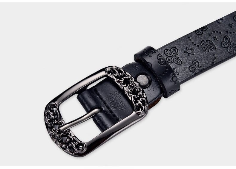 CINTURÓN TRADICIONAL MUJER CUERO GENUINO LFMB MOD MARIPOSA - 3