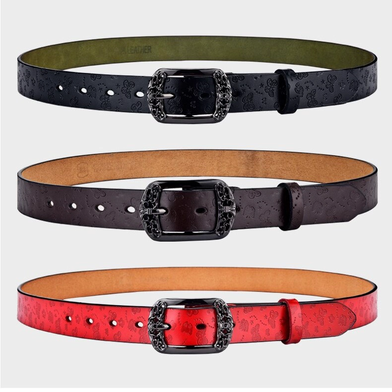CINTURÓN TRADICIONAL MUJER CUERO GENUINO LFMB MOD MARIPOSA - 6