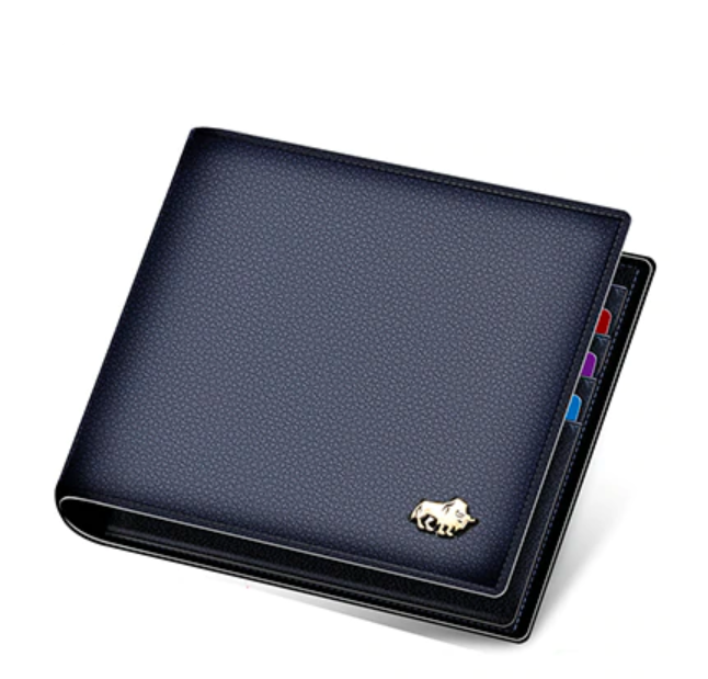 BILLETERA CUERO GENUINO LUJO BISON DENIM - 1
