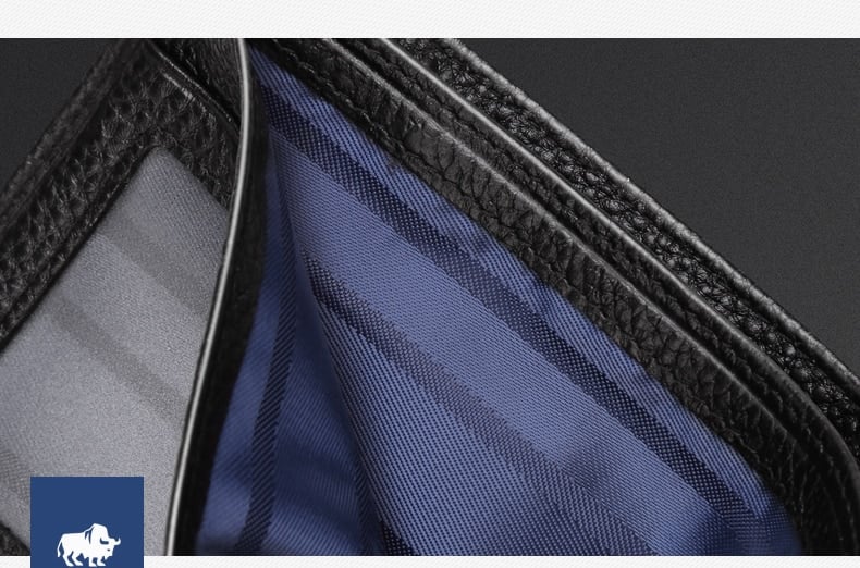 BILLETERA CUERO GENUINO LUJO BISON DENIM - 6
