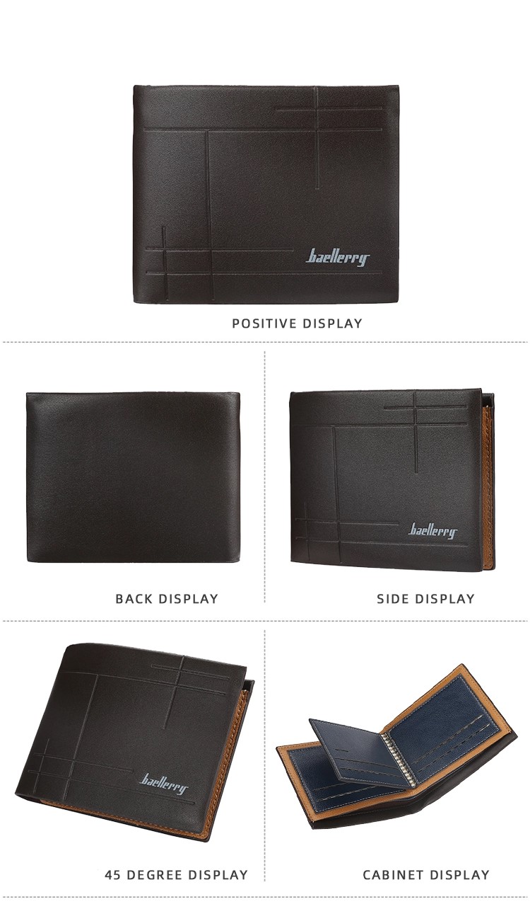 BILLETERA HOMBRE DE CUERO PU BAELLERRY MOD. LINE - 2