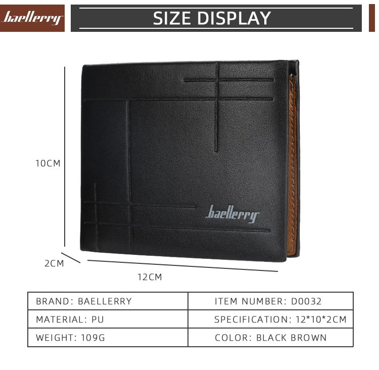 BILLETERA HOMBRE DE CUERO PU BAELLERRY MOD. LINE - 8