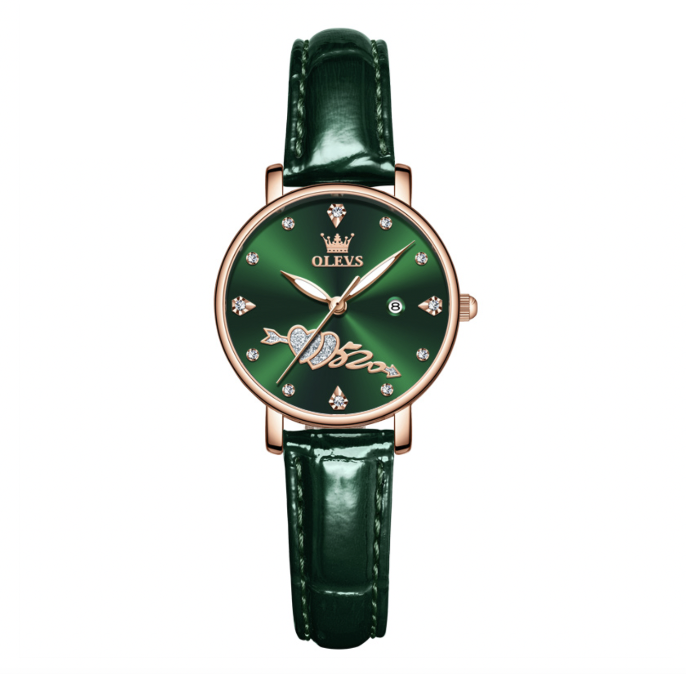 RELOJ DE PULSERA OLEVS DE LUJO MUJER CUARZO CORREA DE CUERO MOD. COUPLE - 1
