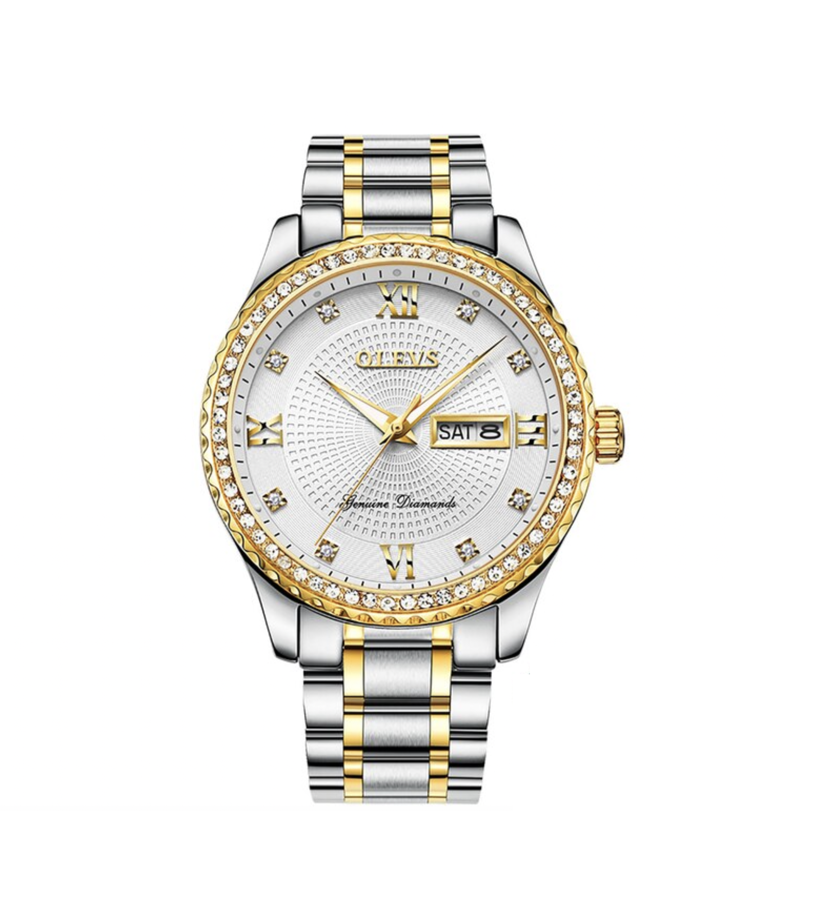 RELOJ DE PULSERA OLEVS DE LUJO HOMBRE CUARZO CORREA ACERO MOD. STONES - 1