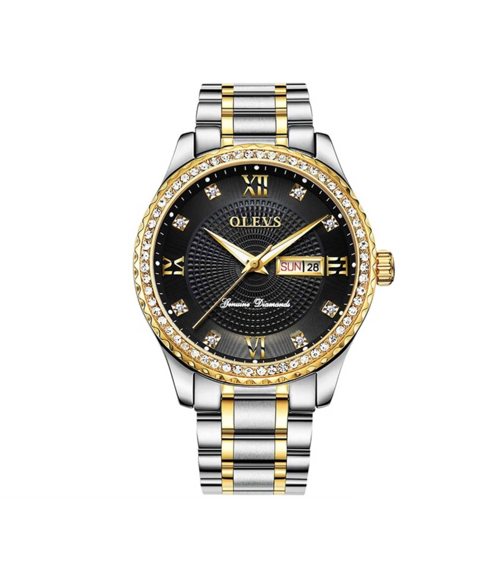 RELOJ DE PULSERA OLEVS DE LUJO HOMBRE CUARZO CORREA ACERO MOD. STONES - 1