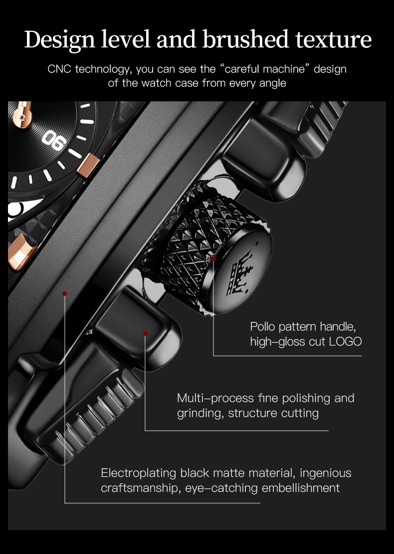 RELOJ DE PULSERA OLEVS DE LUJO HOMBRE CUARZO CORREA DE CUERO MOD. BOX - 5