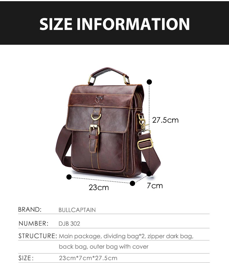 BOLSO/BANDOLERA HOMBRE CUERO GENUINO BULL CAPTAIN MOD. LAND - 9