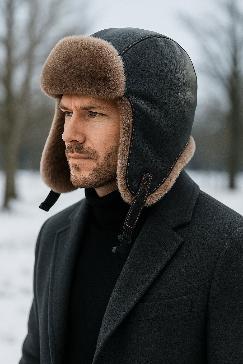 GORRO RUSO LUXHER INVIERNO ECO CUERO UNISEX MOD. BOREAL - 8