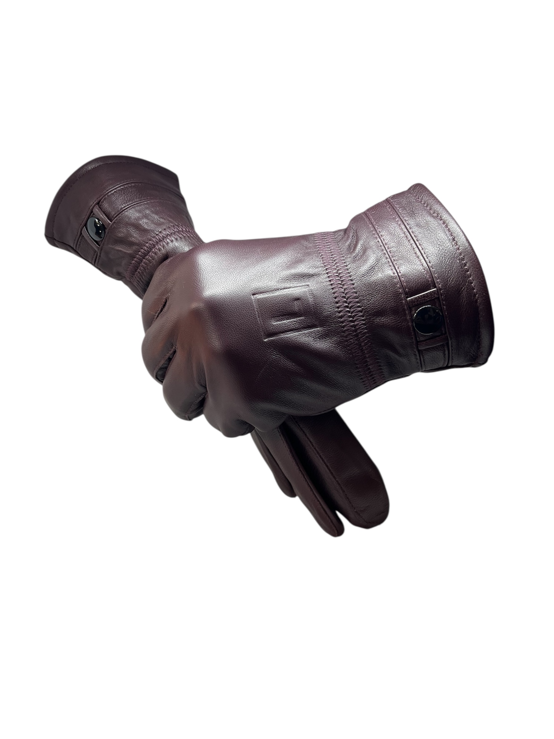 GUANTES INVIERNO LUXHER DE HOMBRE CUERO DE OVEJA MOD GRANATE - 1