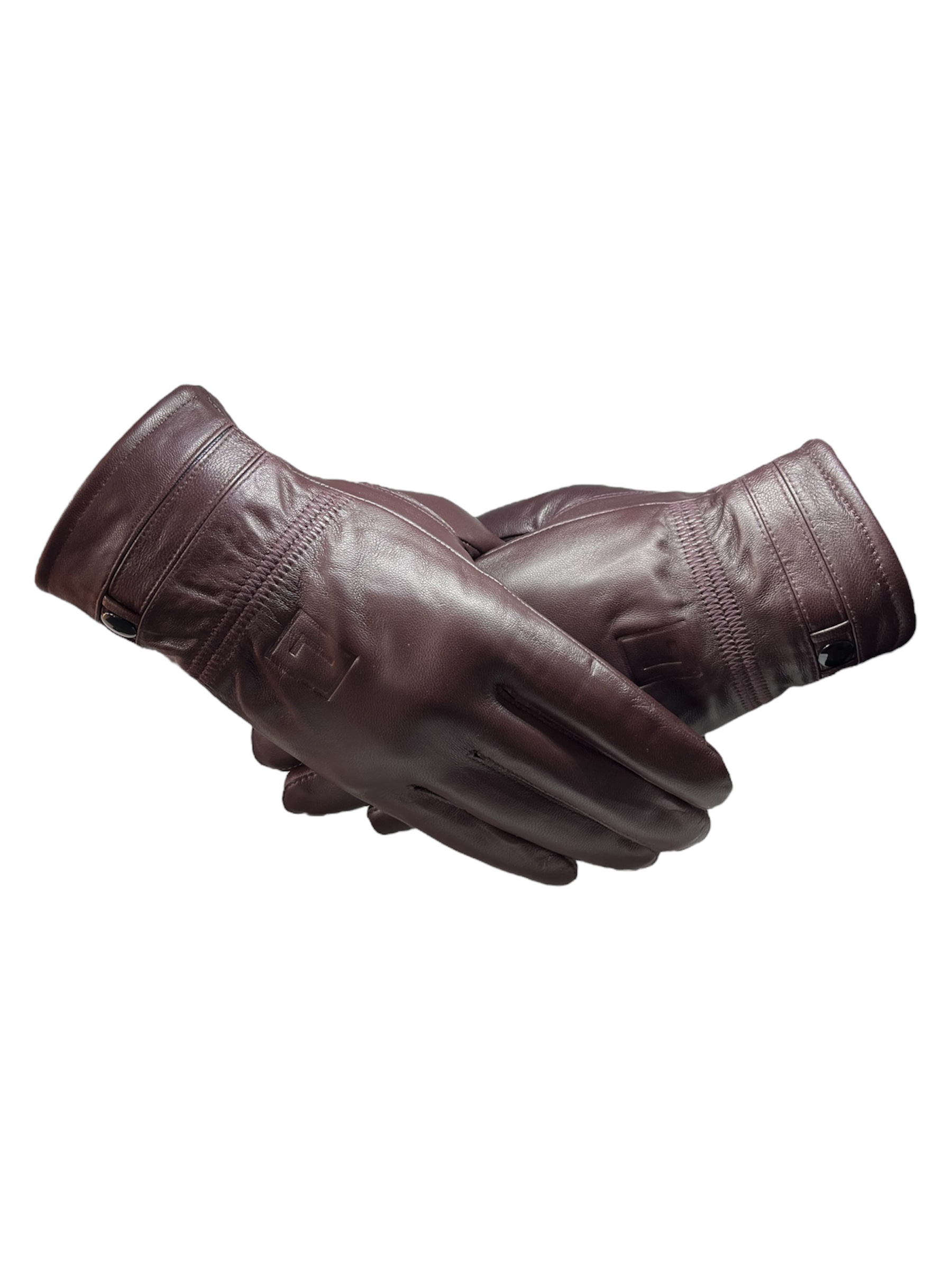 GUANTES INVIERNO LUXHER DE HOMBRE CUERO DE OVEJA MOD GRANATE - 3