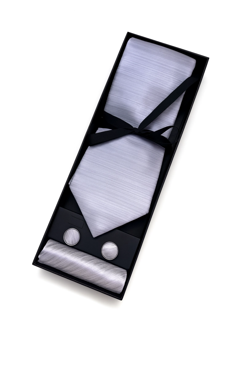 SET DE CORBATA, PAÑUELO Y COLLERAS DE SEDA LUJO LUXHER MOD JASPER - 2